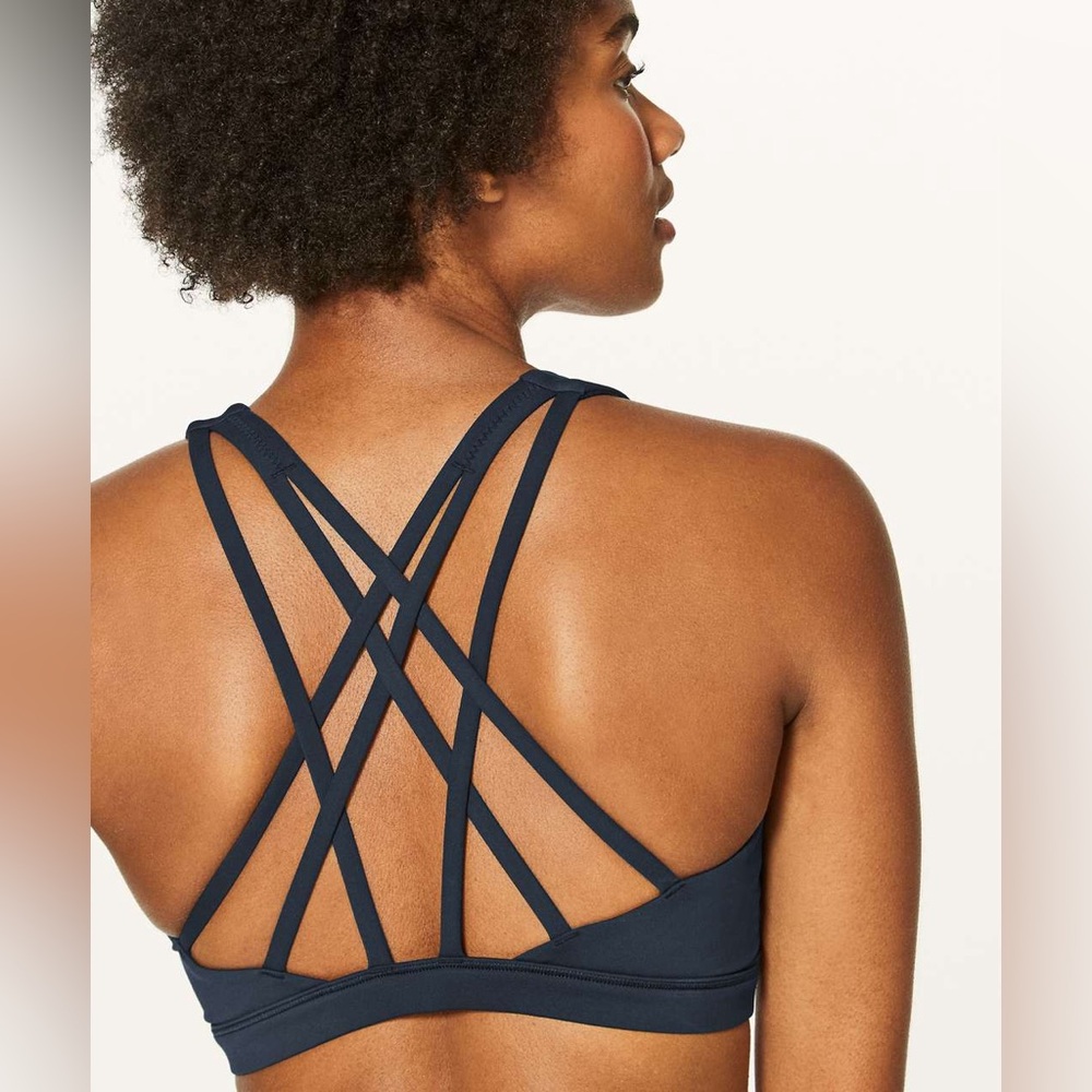 New Lululemon Free To Be Serene Bra *C/D Cup *Night Diver blue